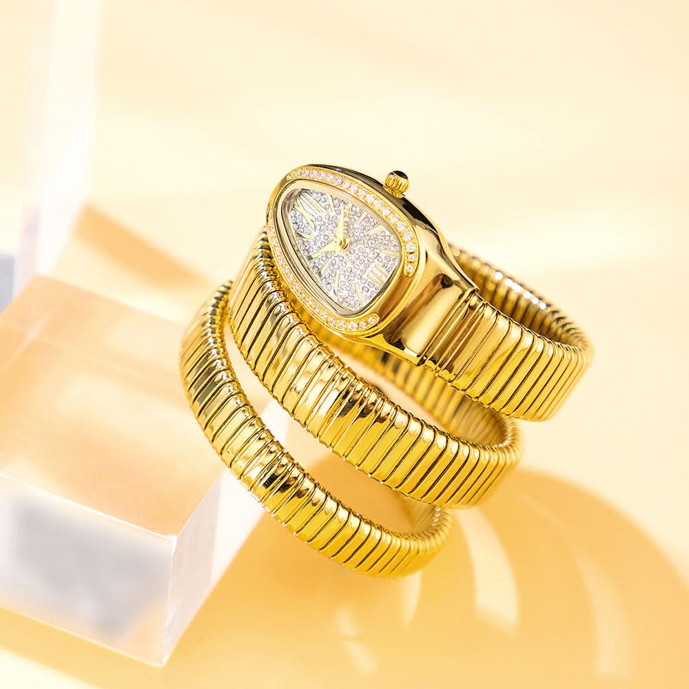 Unique Snake-Shaped Women's Watch – Stylish Stainless Steel Strap