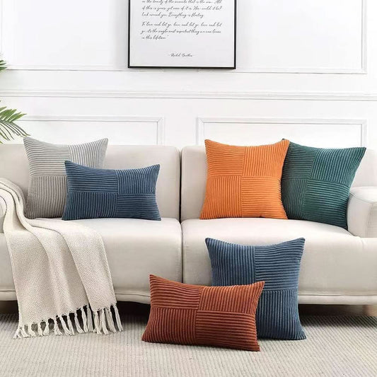 Nordic Corduroy Pillow Cover - Simple Modern Solid Color