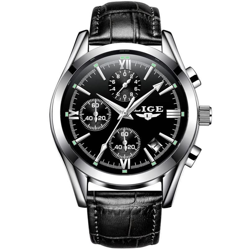 Men’s Quartz Chronograph Watch – Stainless Steel Business Timepiece