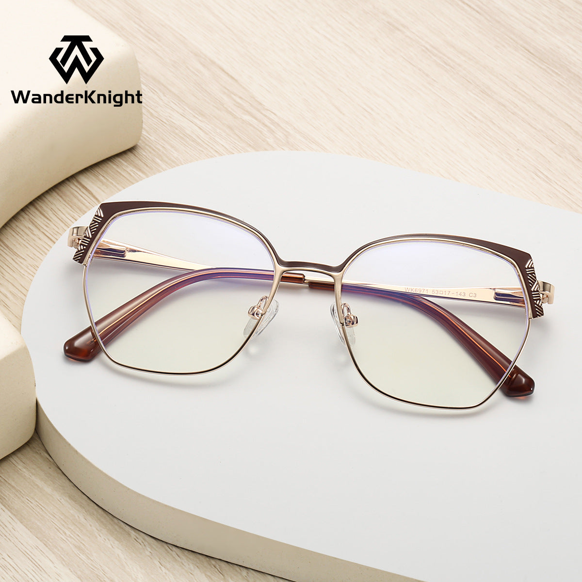 Stylish Metal Blue Light Blocking Glasses Frame for Women