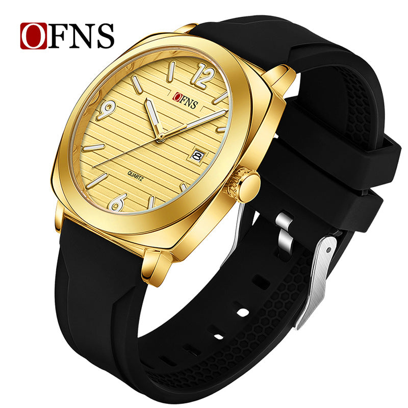 OFNS Men’s Quartz Business Watch – Waterproof Luminous Calendar Watch with Square Dial
