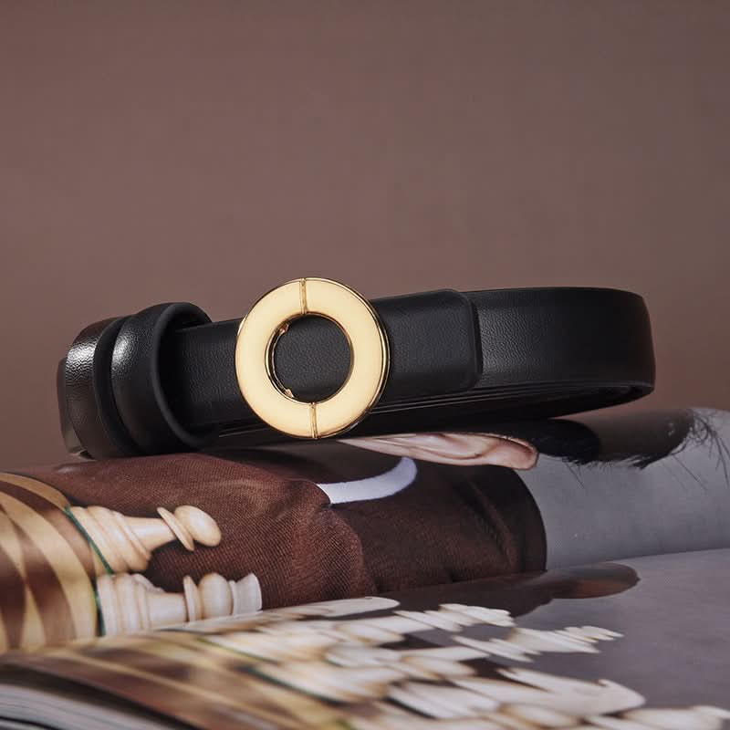 Women's Thin PU Leather Belt – Stylish Adjustable Waist Belt