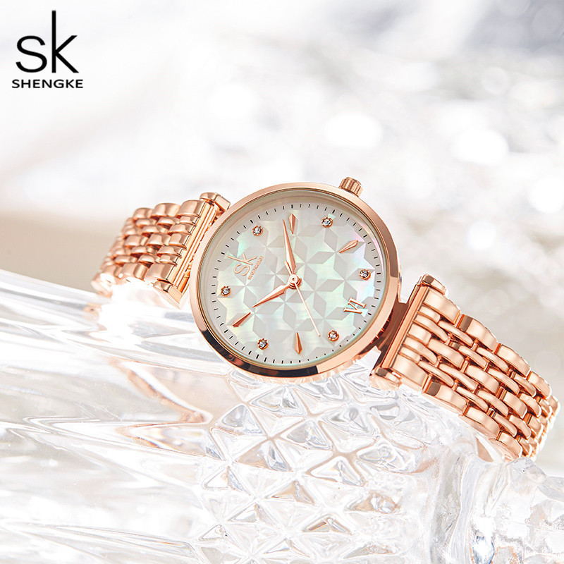 SK Women’s Quartz Watch – Stainless Steel Band, Round Dial, 30M Waterproof