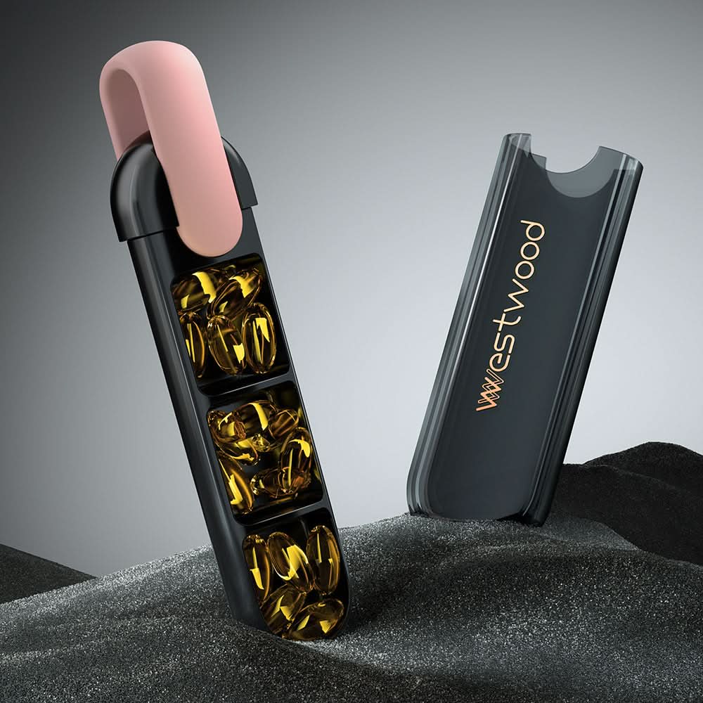 Small portable medicine box, small mini medicine box, portable pill box for morning, afternoon and evening