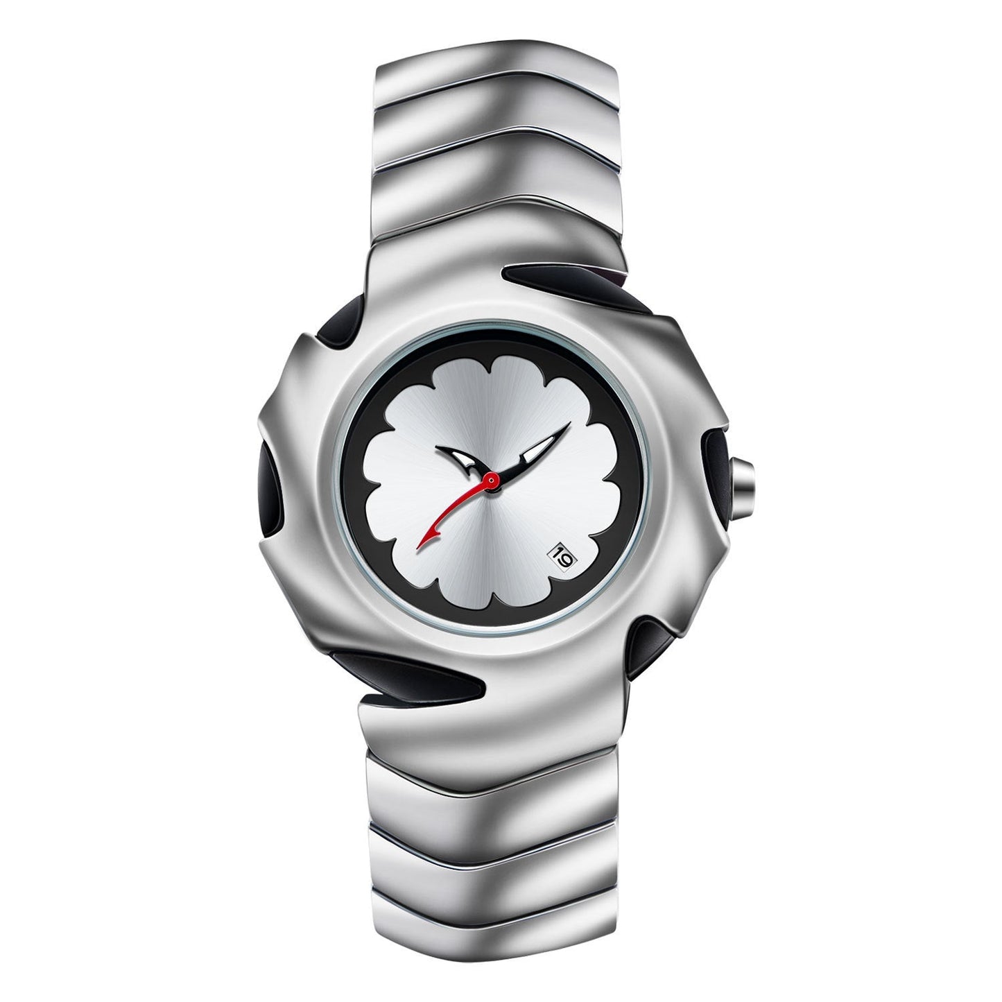 Blade Design Waterproof Men’s Quartz Watch – 50M Silver Alloy Strap Timepiece