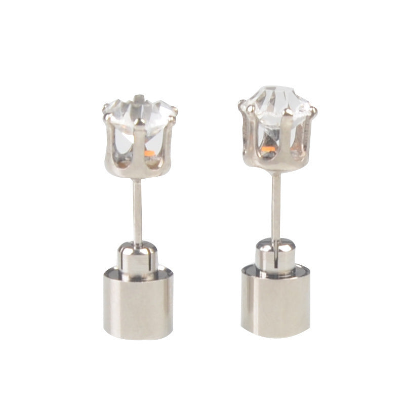 Unisex LED Light-Up Crown Earrings – Colorful Alloy Glow Jewelry for Parties & Concerts