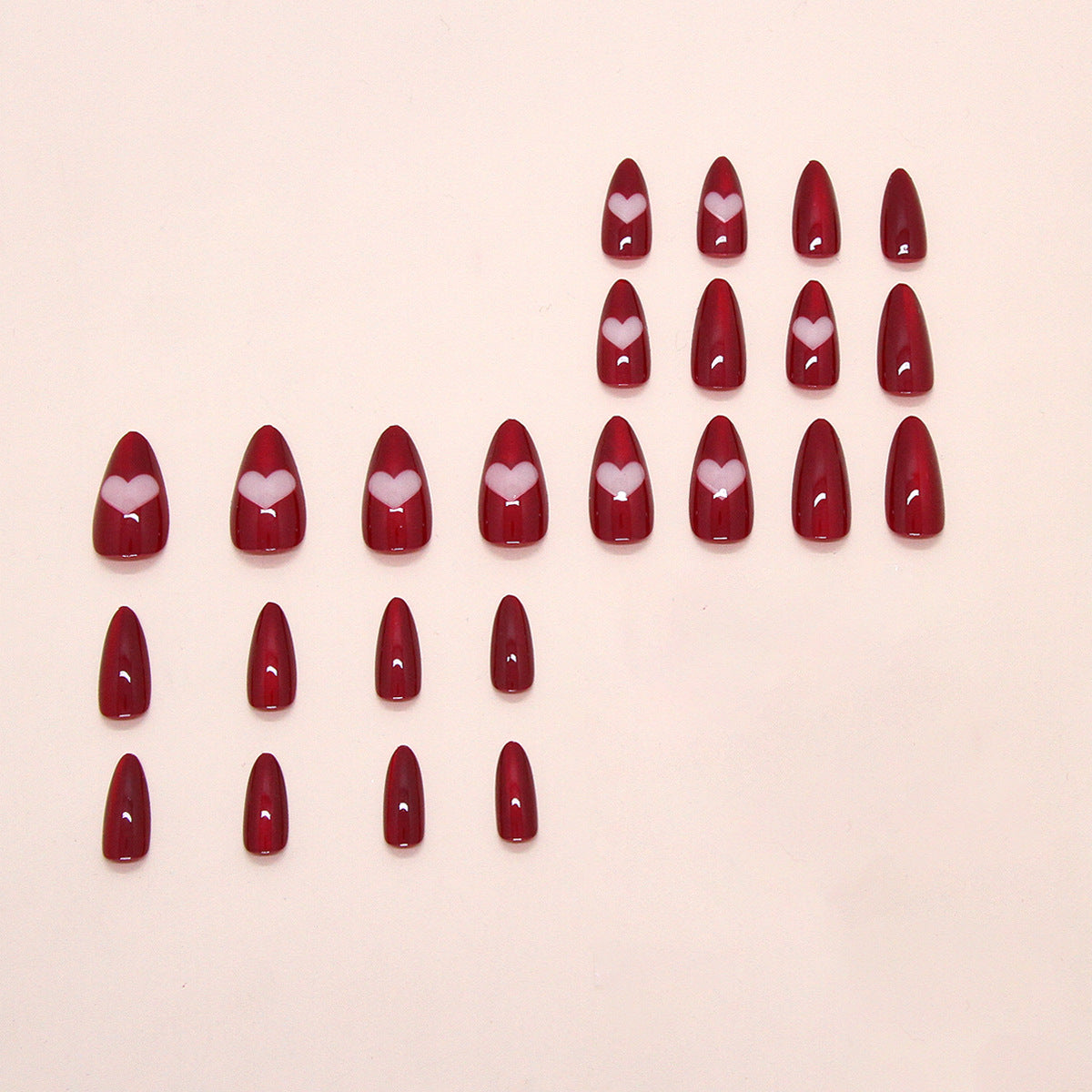 Cat Eye False Nails – Love Heart Hollow Design, Wearable & Detachable