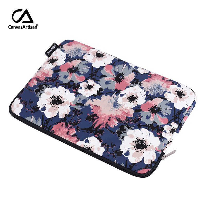 Midnight Bloom Floral Waterproof Laptop Sleeve – Shock-Resistant Computer Case