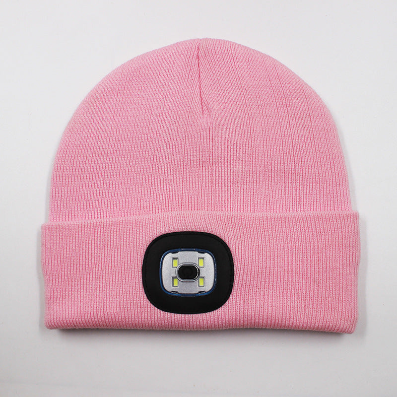 LED Beanie Hat – Rechargeable Knit Travel Hat with Light, Windproof & Warm