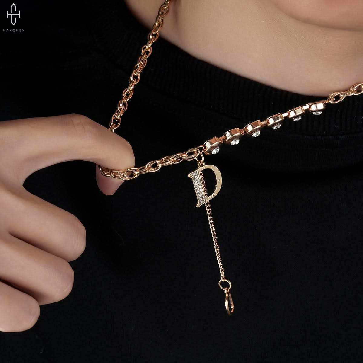 Men's Double Letter Necklace – Fashionable Statement Jewelry