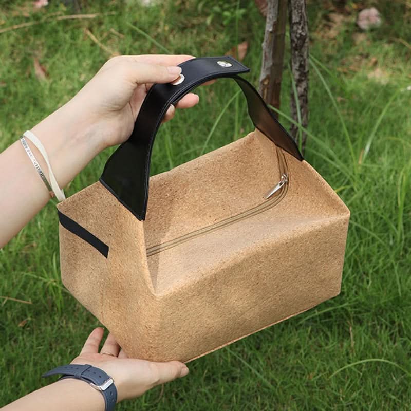Wood Grain Leather Multipurpose Storage Bag