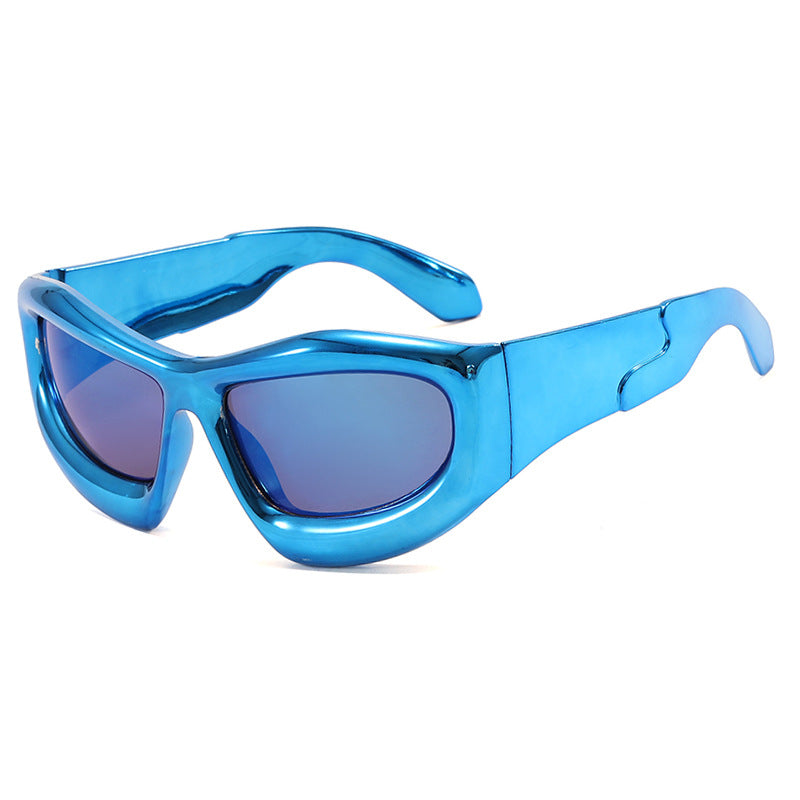 [Quantum] Chrome Oversized Sunglasses