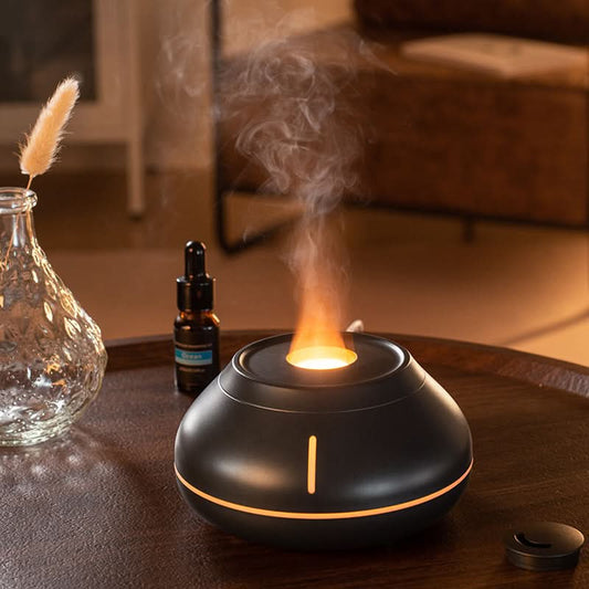 Flame Effect Aromatherapy Diffuser & Humidifier – USB-Powered