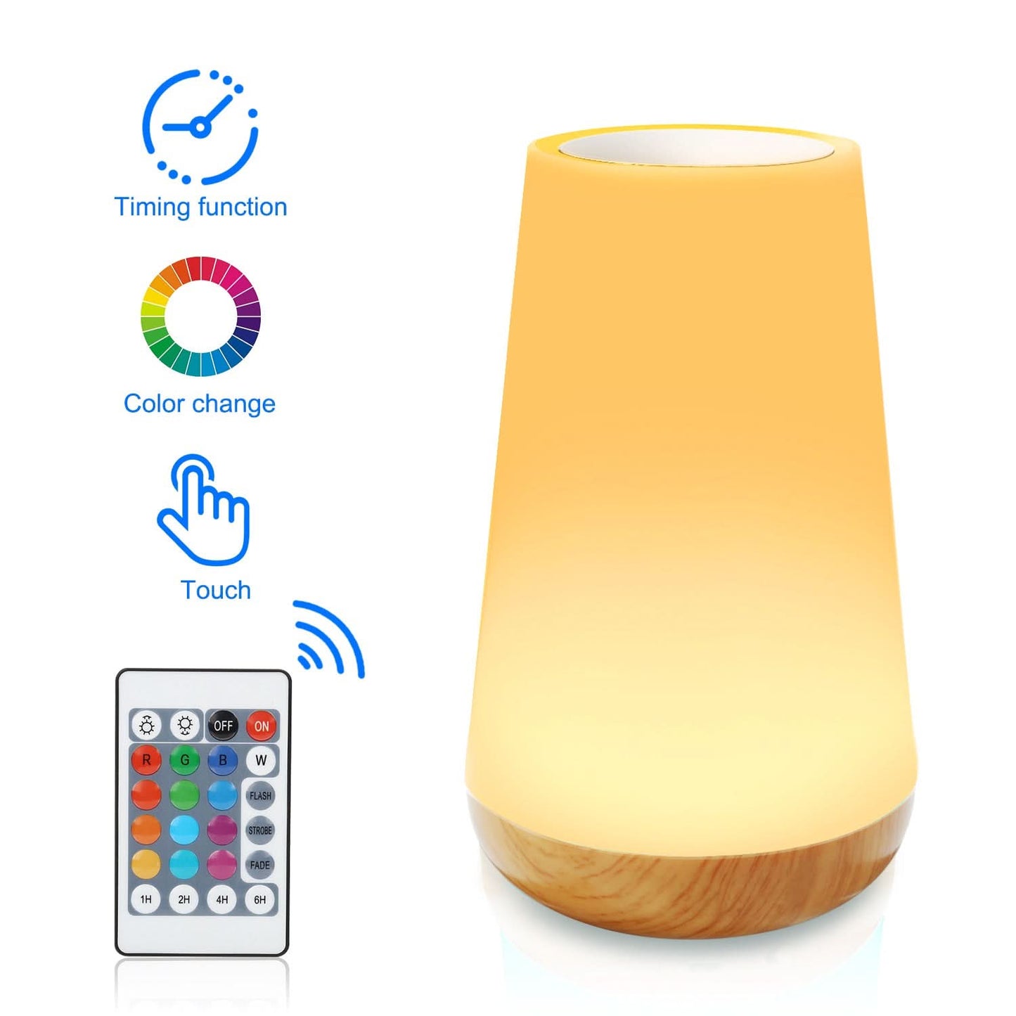 Touch-Control LED Night Light with 13 Colors