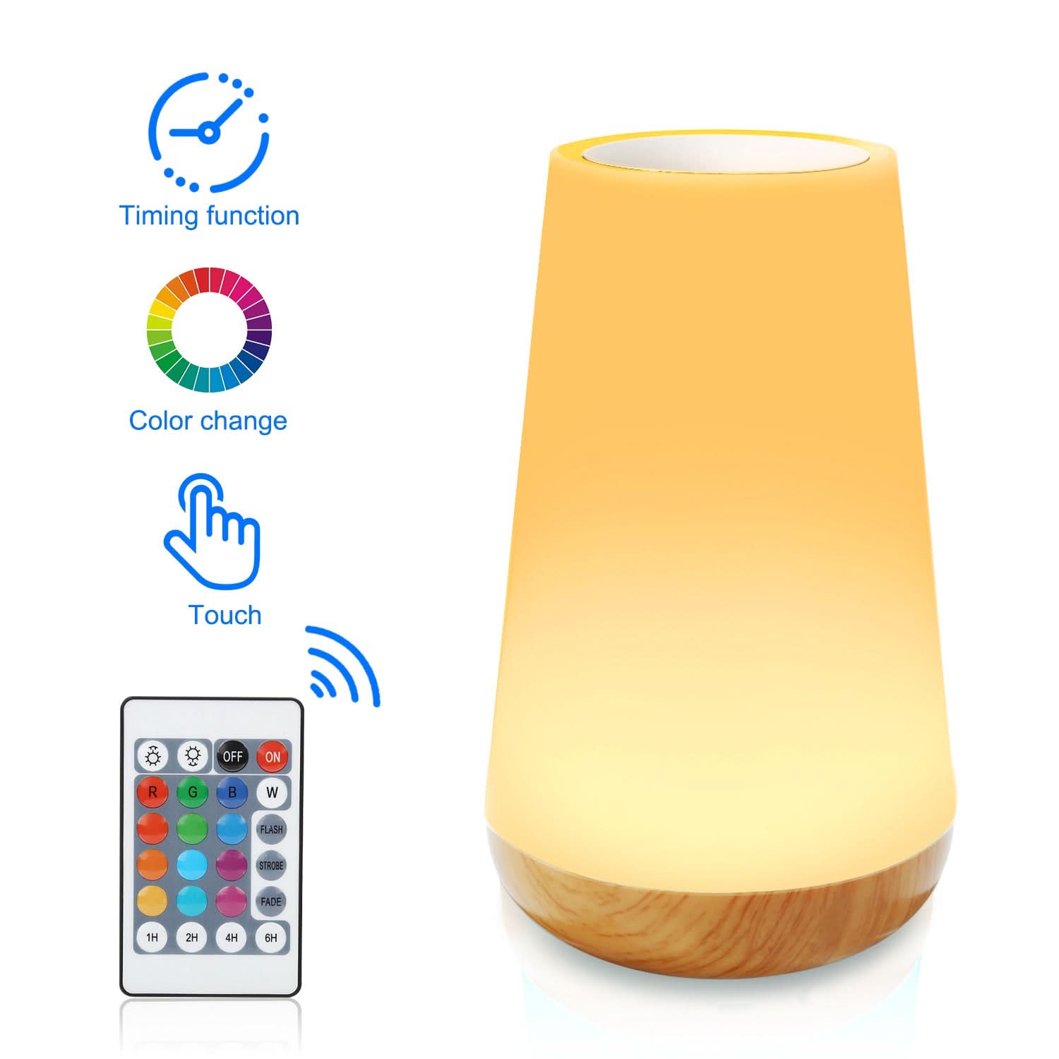 Touch-Control LED Night Light with 13 Colors