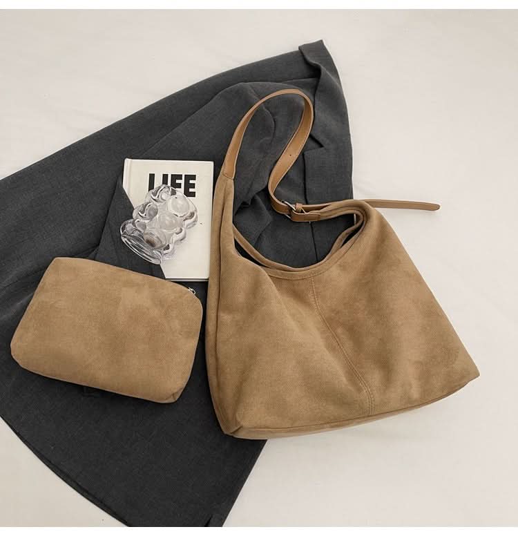 Women's Trendy Suede Bucket Bag – Retro Shoulder Tote for Women