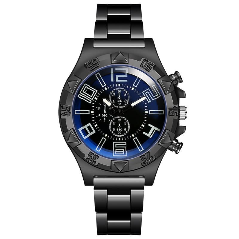 Men’s Luminous Quartz Sports Watch, Steel Band