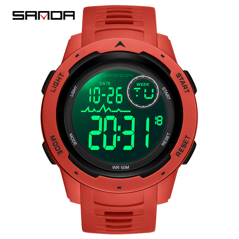 Sanda Large Screen Digital Watch – Waterproof Luminous Outdoor Unisex Watch
