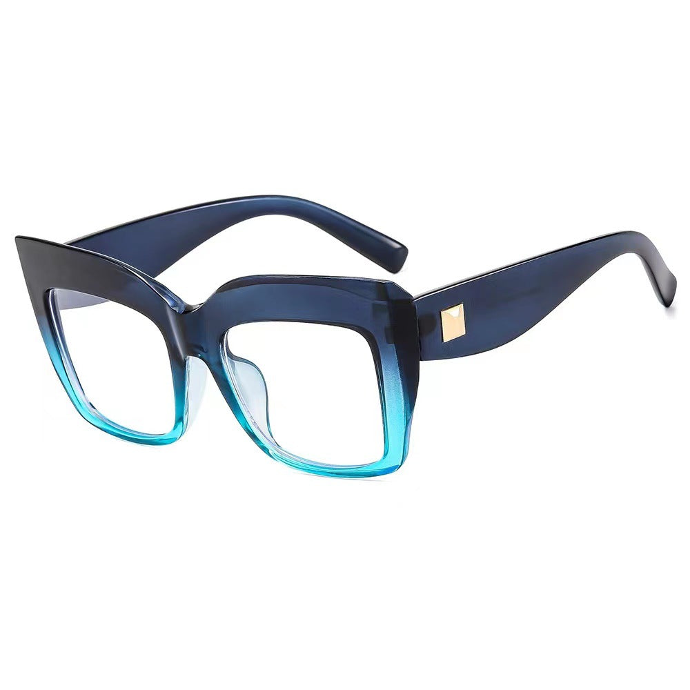 Women's Colorful Cat-Eye Square Glasses – Oversized Anti-Blue Light Frames