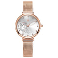 SK Women’s Quartz Watch – 3D Butterfly Dial, Stainless Steel Strap, Waterproof Wristwatch