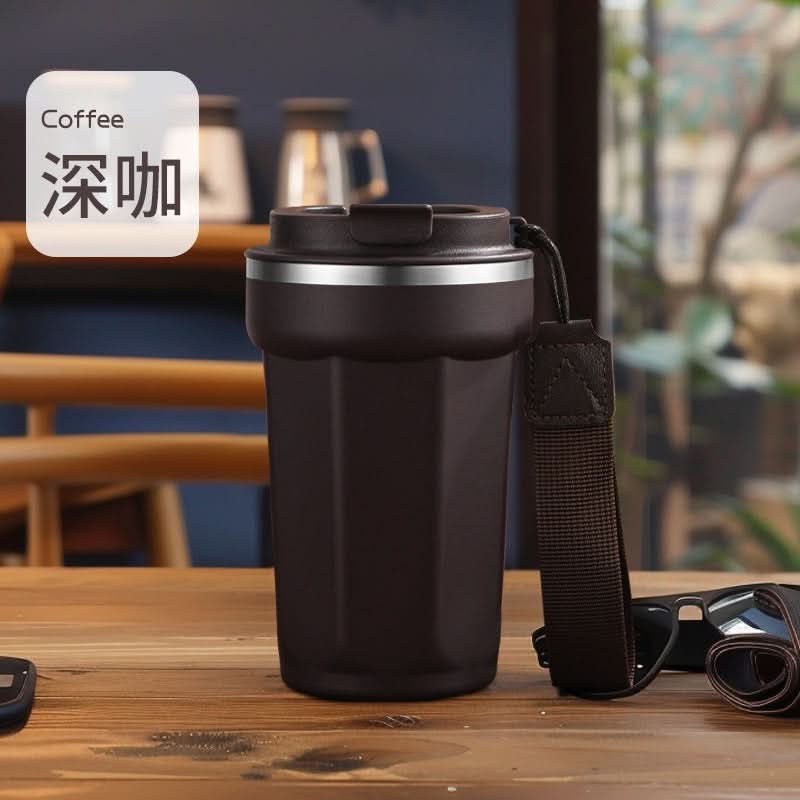 Stainless Steel Vacuum Insulated Coffee Tumbler – Portable Mug with Handle