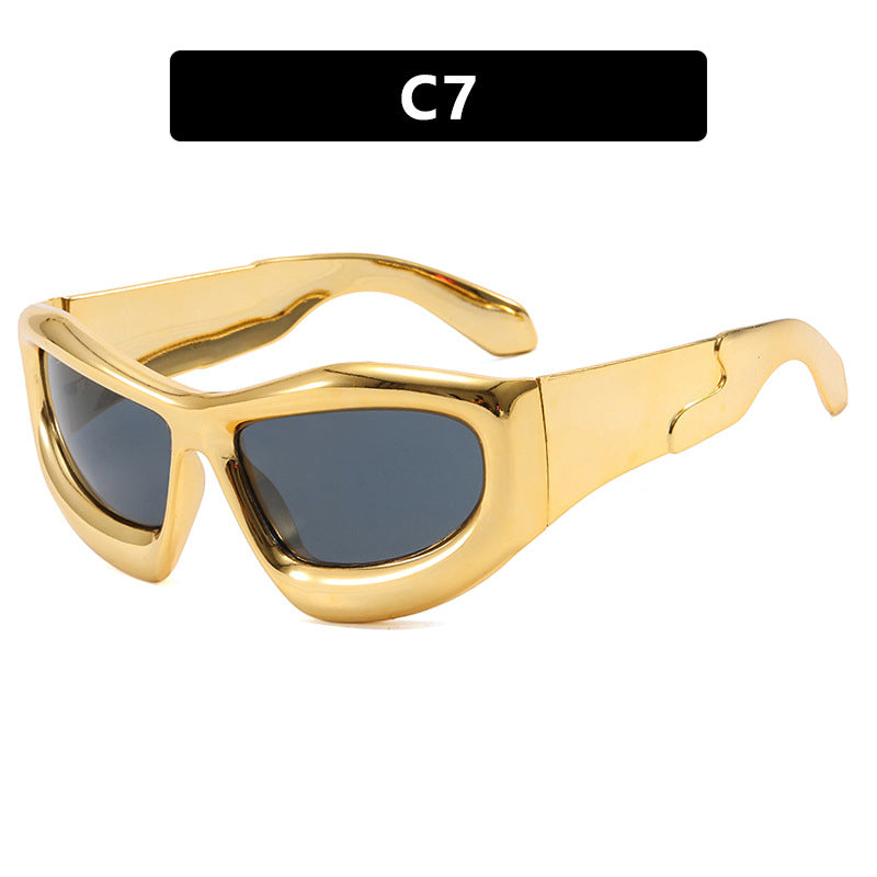 [Quantum] Chrome Oversized Sunglasses