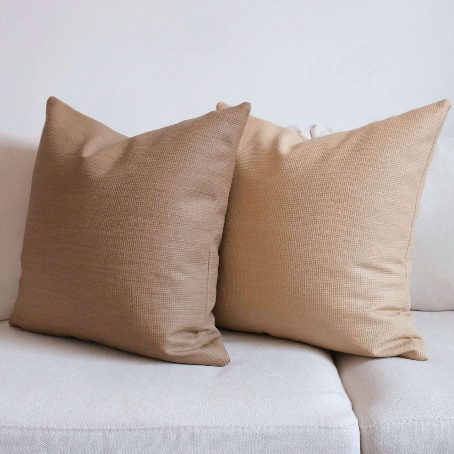 Light Luxury Woven PU Leather Pillow - Modern & Simple