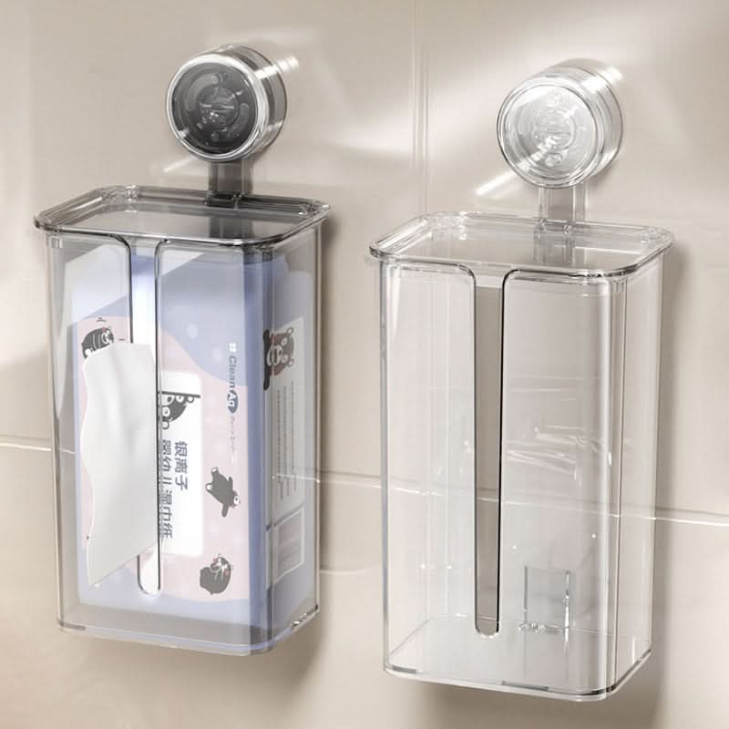 Wall-Mounted Toilet Paper Holder with Cover - Punch-Free
