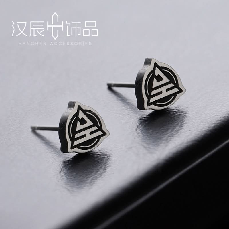 Irregular Triangle Stud Earrings for Men – Minimalist Jewelry