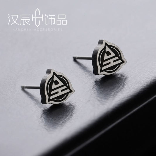 Irregular Triangle Stud Earrings for Men – Minimalist Jewelry
