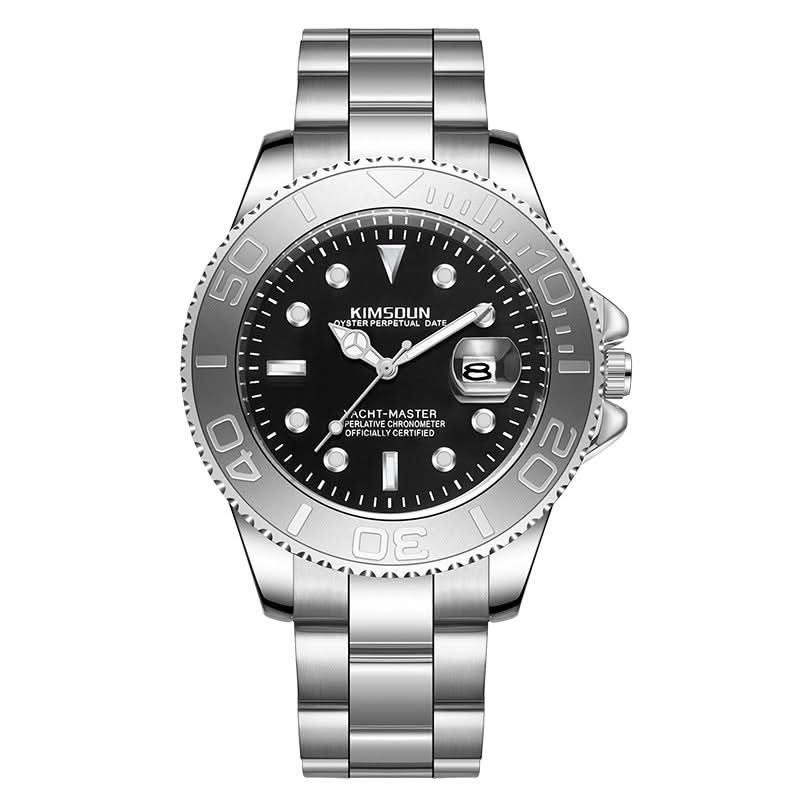 Men’s Luxury Yacht Watch – Stainless Steel Strap, Luminous Dial
