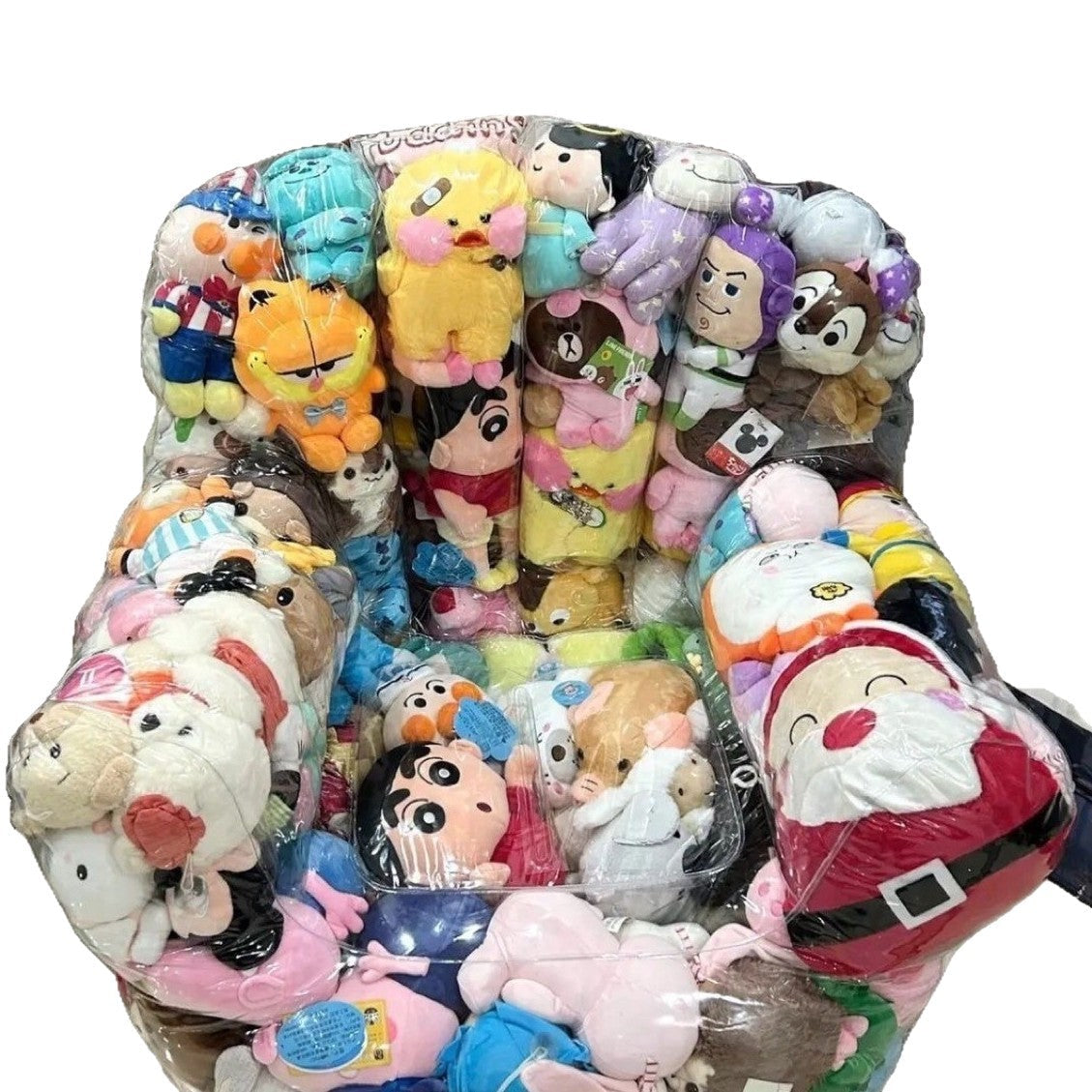 Transparent Plush Doll Lazy Sofa – Cute DIY Gift for Kids & Adults