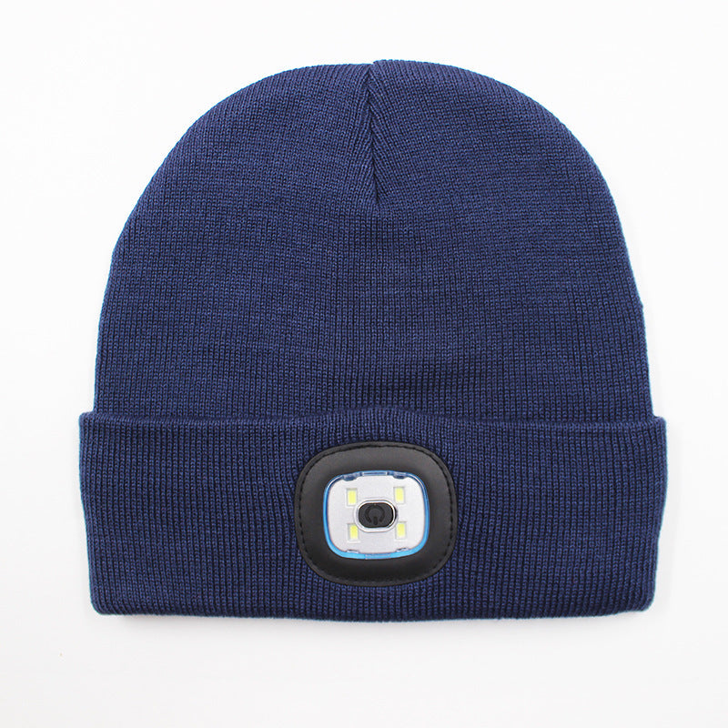 LED Beanie Hat – Rechargeable Knit Travel Hat with Light, Windproof & Warm