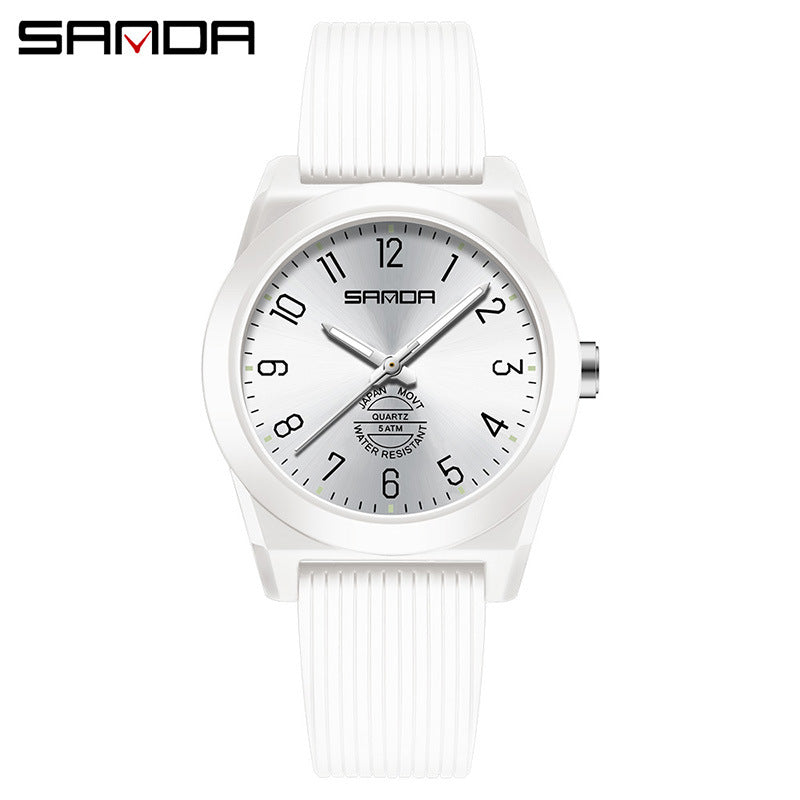 Sanda Luminous Waterproof Quartz Watch – Fashion Student Casual Wristwatch