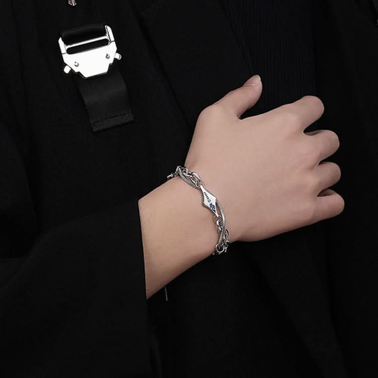 Men’s Titanium Steel Double-Layer Chain Bracelet – Hip-Hop