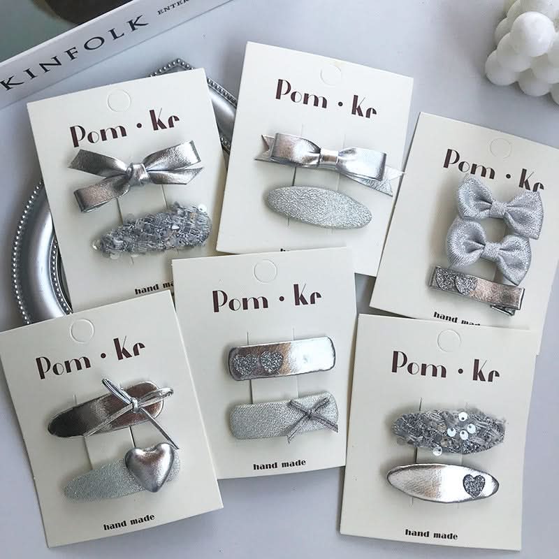 Cute Heart Bow Leather Hair Clips for Girls – Fashion Bangs & Side Hairpins