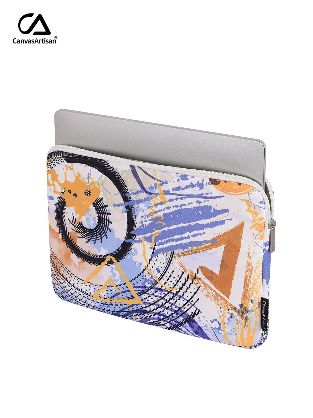 Stylish Scribble Laptop Sleeve – Shock-Resistant Polyester Case for 11–15 Inch Devices