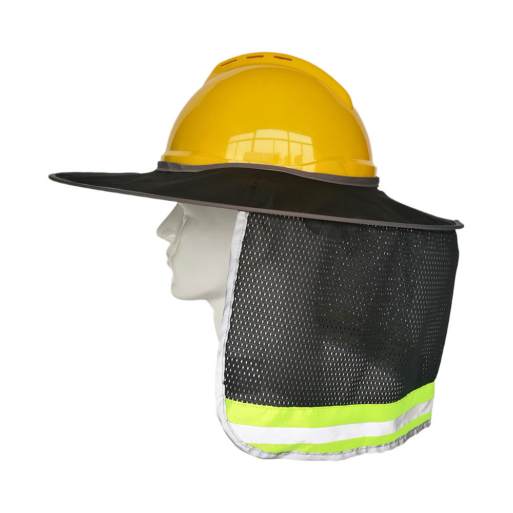 Safety Helmet Sunshade Curtain – Reflective UV Protection Hard Hat Cover for Construction & Outdoor Work