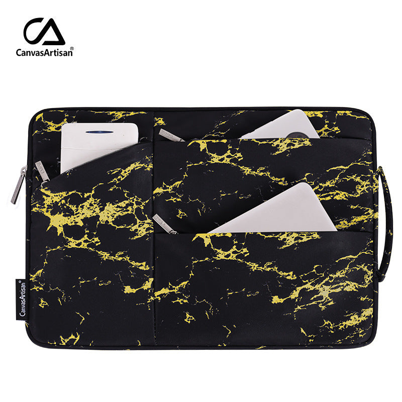 Marble Laptop Sleeve – Waterproof, Shock-Resistant Case With Additional Compartments for Lenovo & More