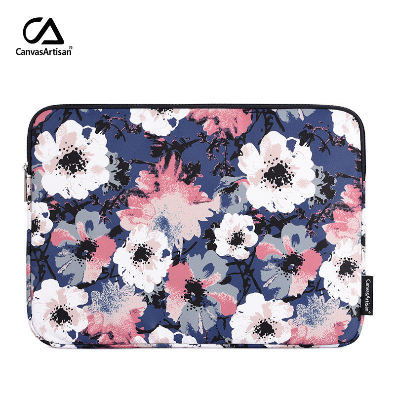 Midnight Bloom Floral Waterproof Laptop Sleeve – Shock-Resistant Computer Case