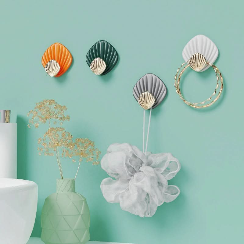 Luxury Shell Adhesive Wall Hook – No-Drill, Heavy-Duty Stick-On Hanger