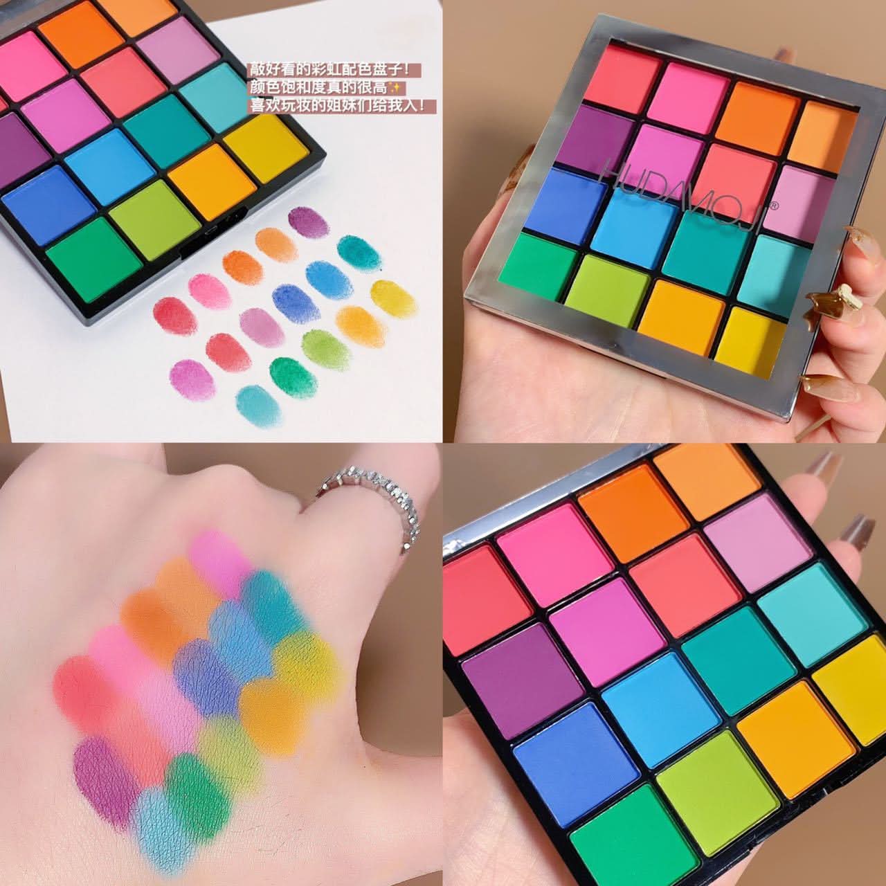 HUDAMOJI 16-Color Eyeshadow Palette – Matte & Shimmer Tones, High-Pigment Eye Makeup