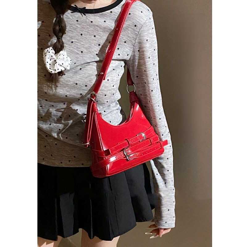 Red Mini Shoulder Tote Bag for Women