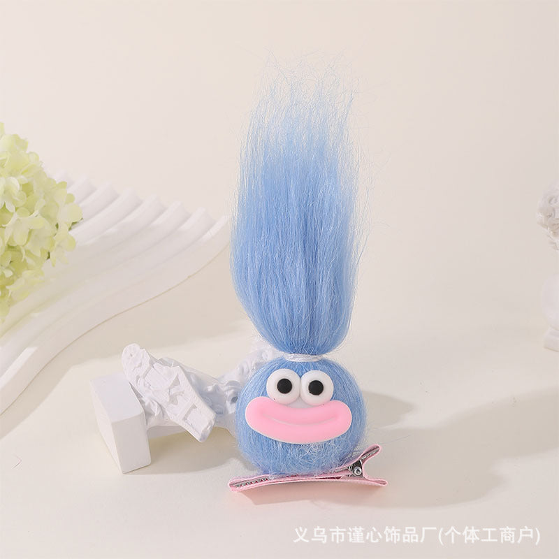 Plush Cute Doll Hair Clips – Handmade Dopamine Duckbill Clips for Girls (Pack of 8)