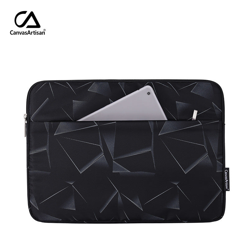 Black Graphical Shadow Printed Laptop Sleeve Case – Shock-Resistant, Waterproof, Fits 11"–15" Devices