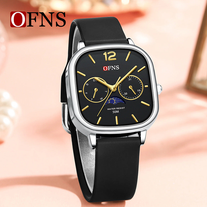 OFNS Moon Phase Quartz Watch with Calendar – Waterproof Fashion Unisex Watch