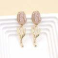 Women’s Retro Tulip Pearl Earrings – Alloy Diamond Drop Jewelry