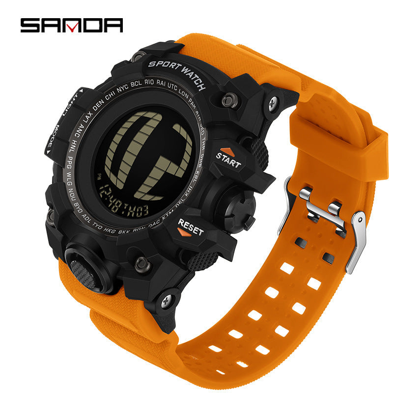 SANDA Men's Multifunctional Sports Digital Watch – Waterproof Luminous Watch with Alarm
