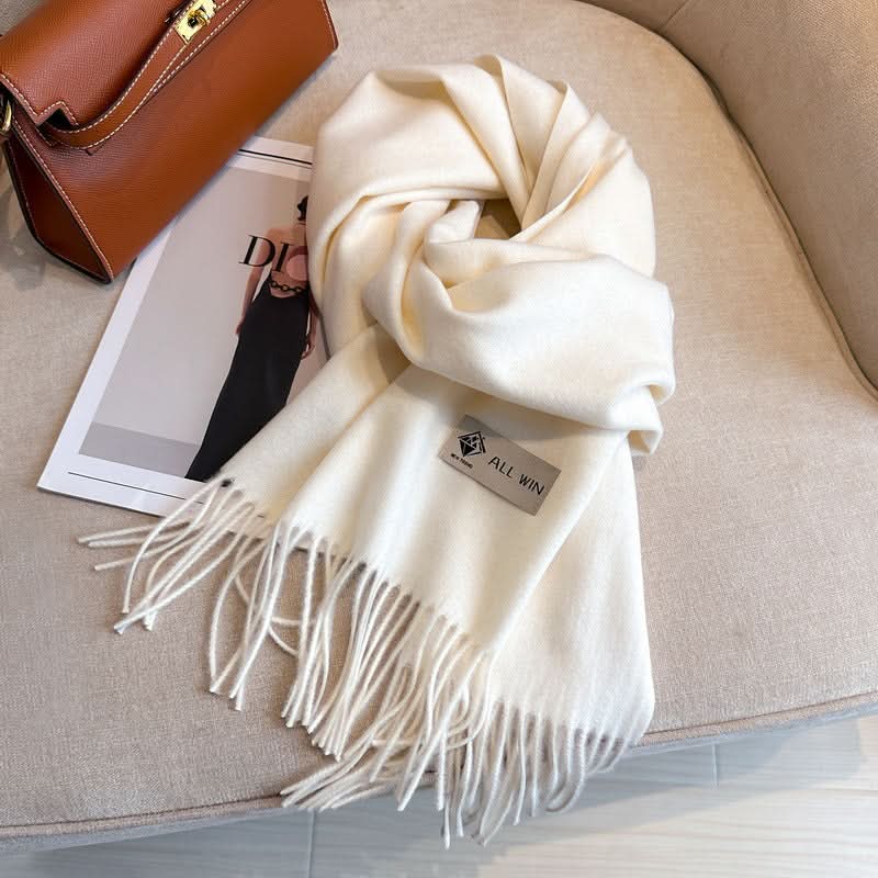 Solid Color Wool Blend Scarf for Women