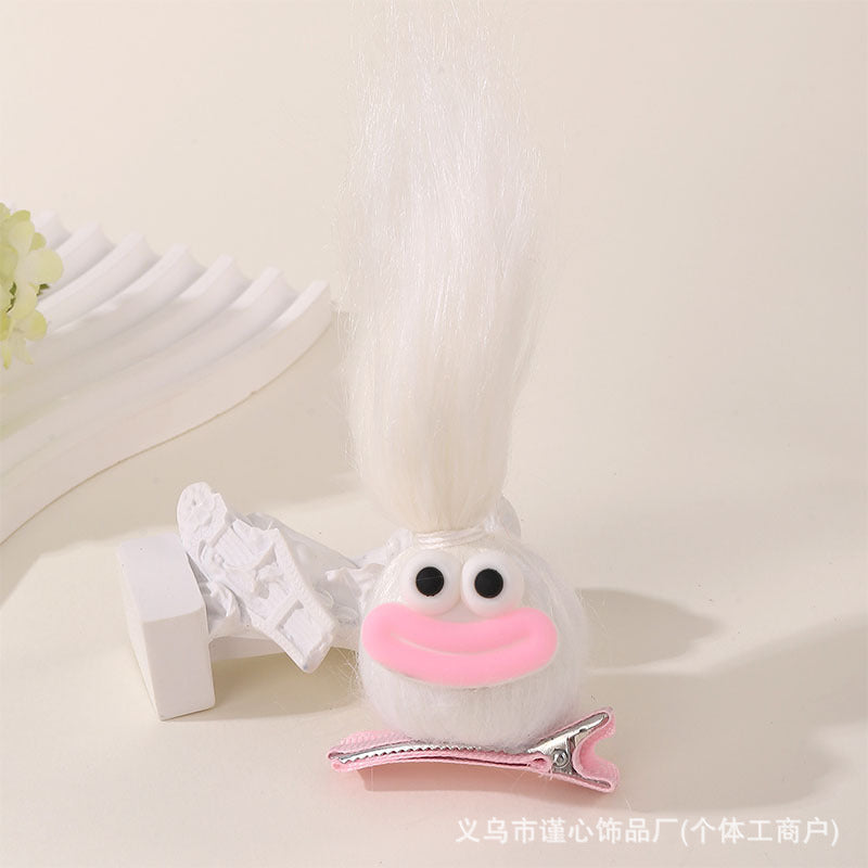 Plush Cute Doll Hair Clips – Handmade Dopamine Duckbill Clips for Girls (Pack of 8)